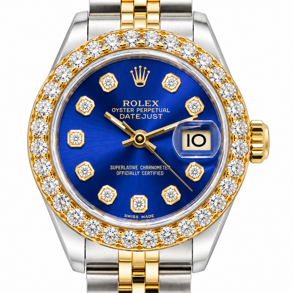 Rolex Datejust 26MM Two-Tone Blue Dial Diamond Watch